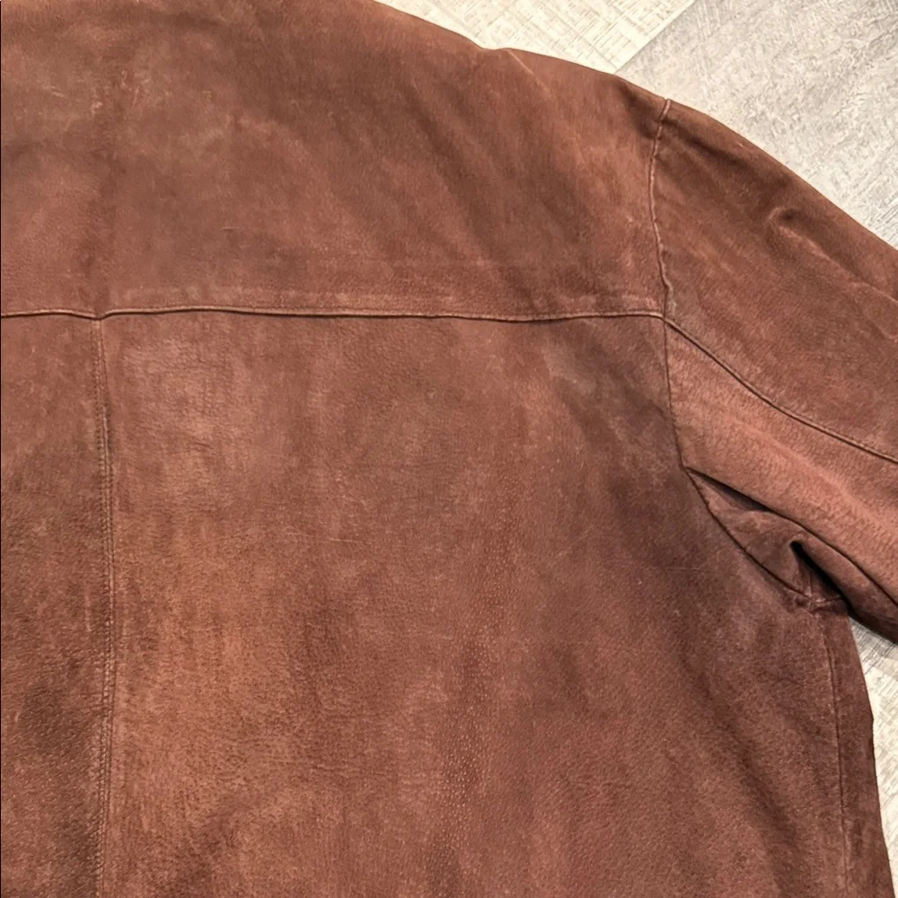 Vintage GUESS Men's Dark Brown Suede Shirt Jacket - Picture 11 of 16